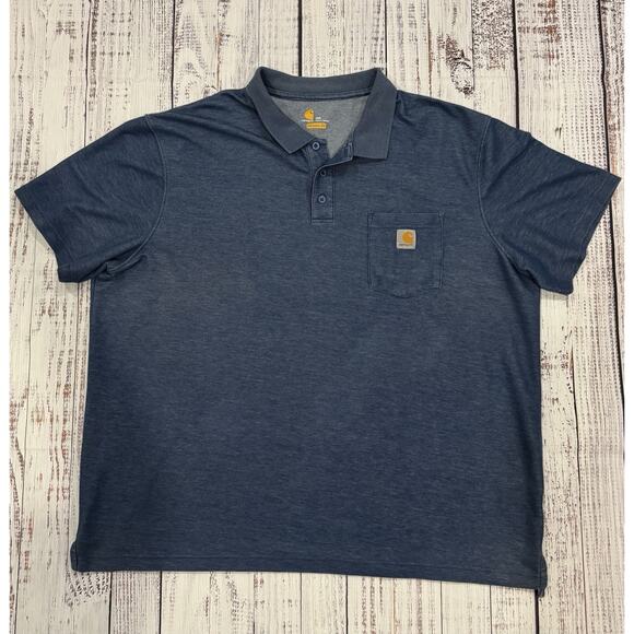 Carhartt K570 Pocket Polo Men’s 3XL Blue Heather Original Fit Workwear - Picture 1 of 7